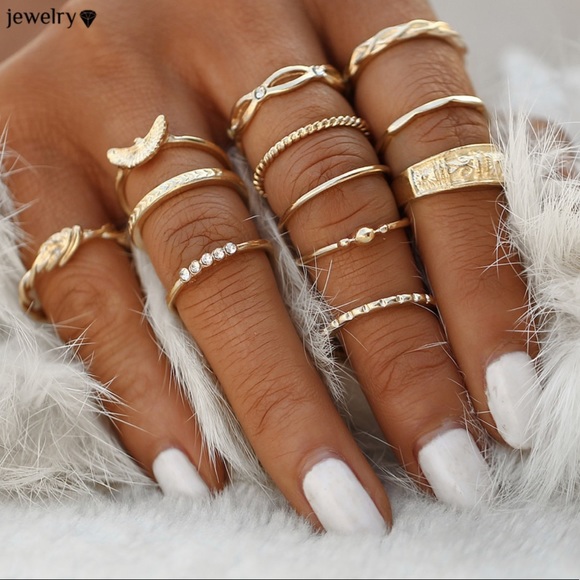🆕 12 piece midi ring set - Picture 2 of 8